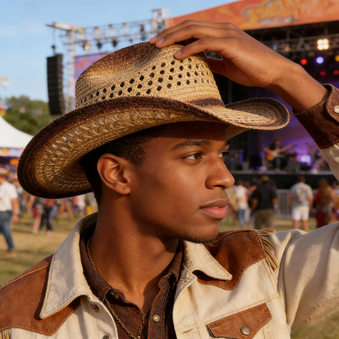 Cowboy Hat Straw - 1PC Straw Western Cowboy Hat Hollow