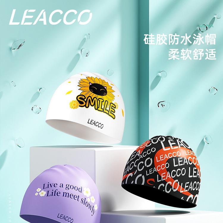Swim Hat Silicone - Anti-Slip Waterproof Silicone Swim Caps with