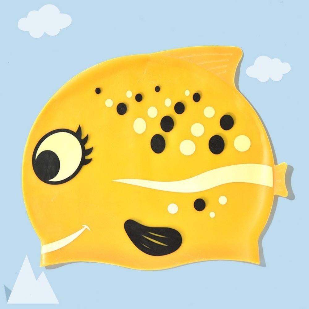 Swim Hat Silicone - Cute Elastic Children's Swimming Cap Cartoon