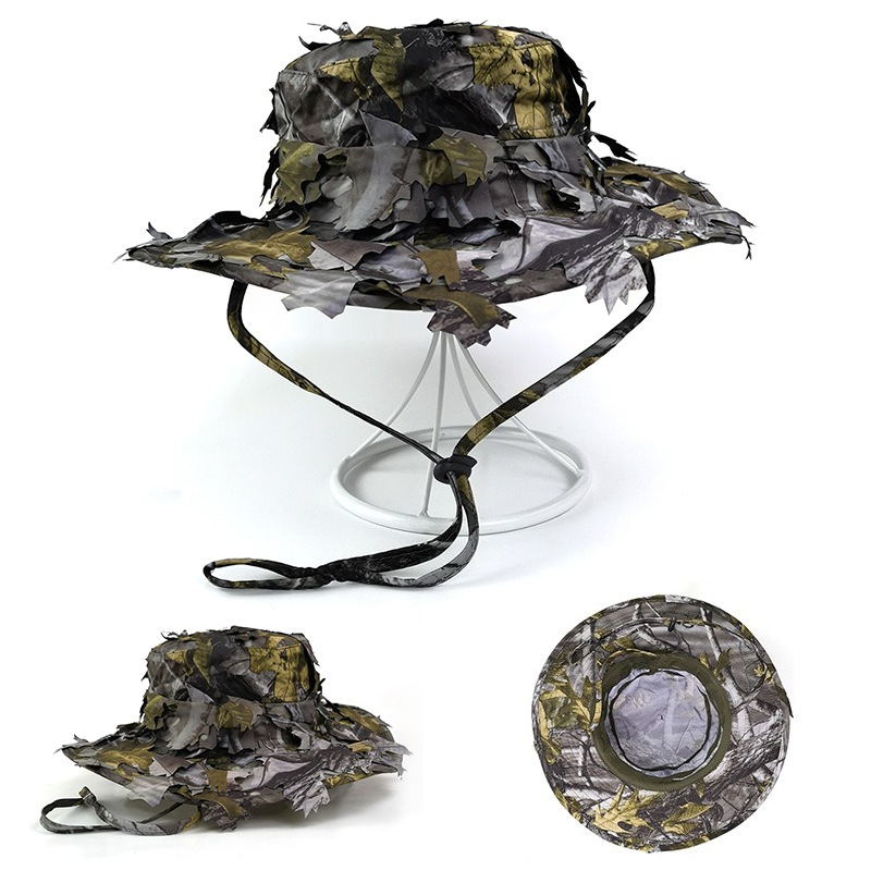 Boonie Hat Tactical - Men's 3D Leaf Camo Boonie Hat,