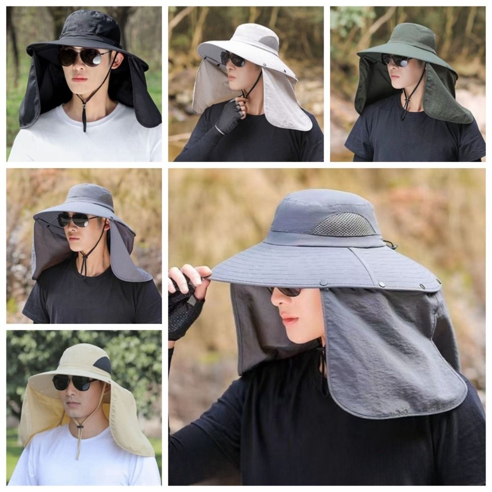 Bucket Hat Cotton - Breathable Cloth Men Sun Hat Neck