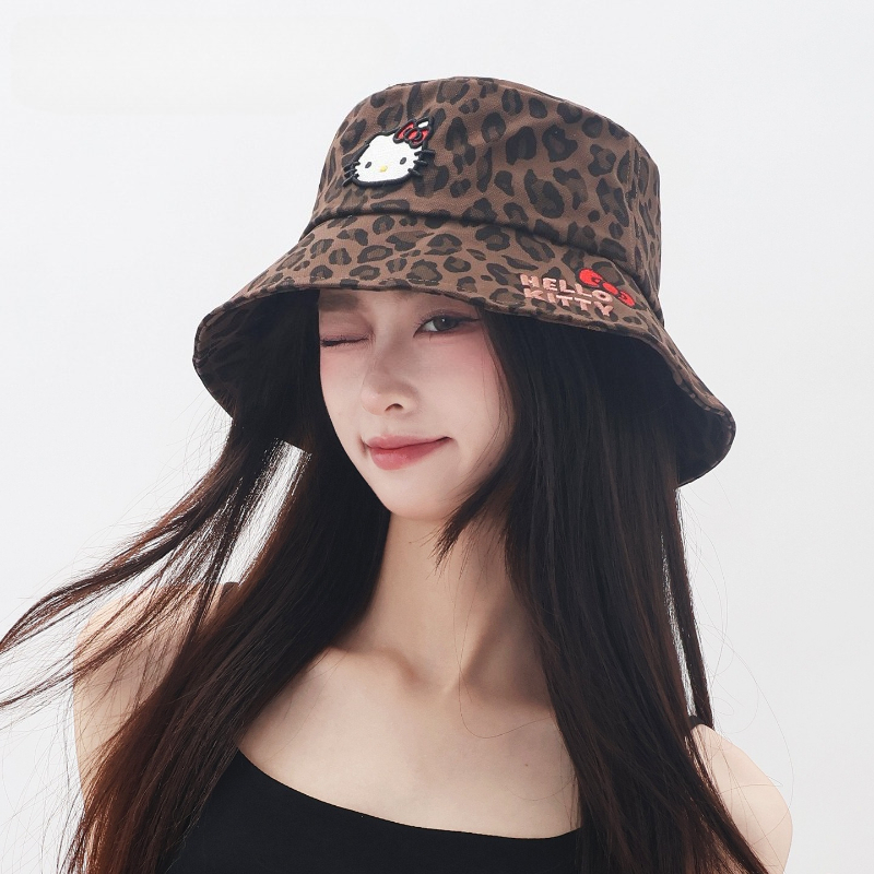 Visor Sun Hat - New Sanrio Leopard Bucket Hat Hello