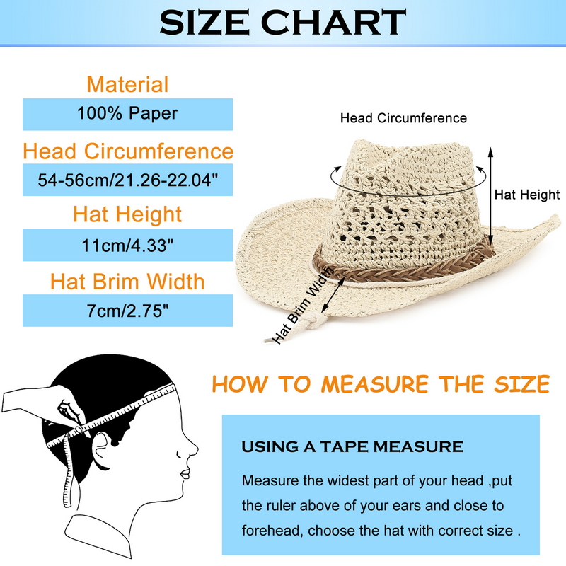 GEMVIE Child Summer Cowboy Hat - Cowboy Hat Straw บทวิจารณ์และราคา