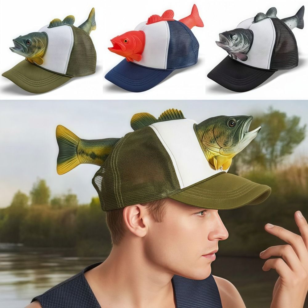 Funny 3D Fish Animal Trucker H - Trucker Cap Mesh บทวิจารณ์และราคา