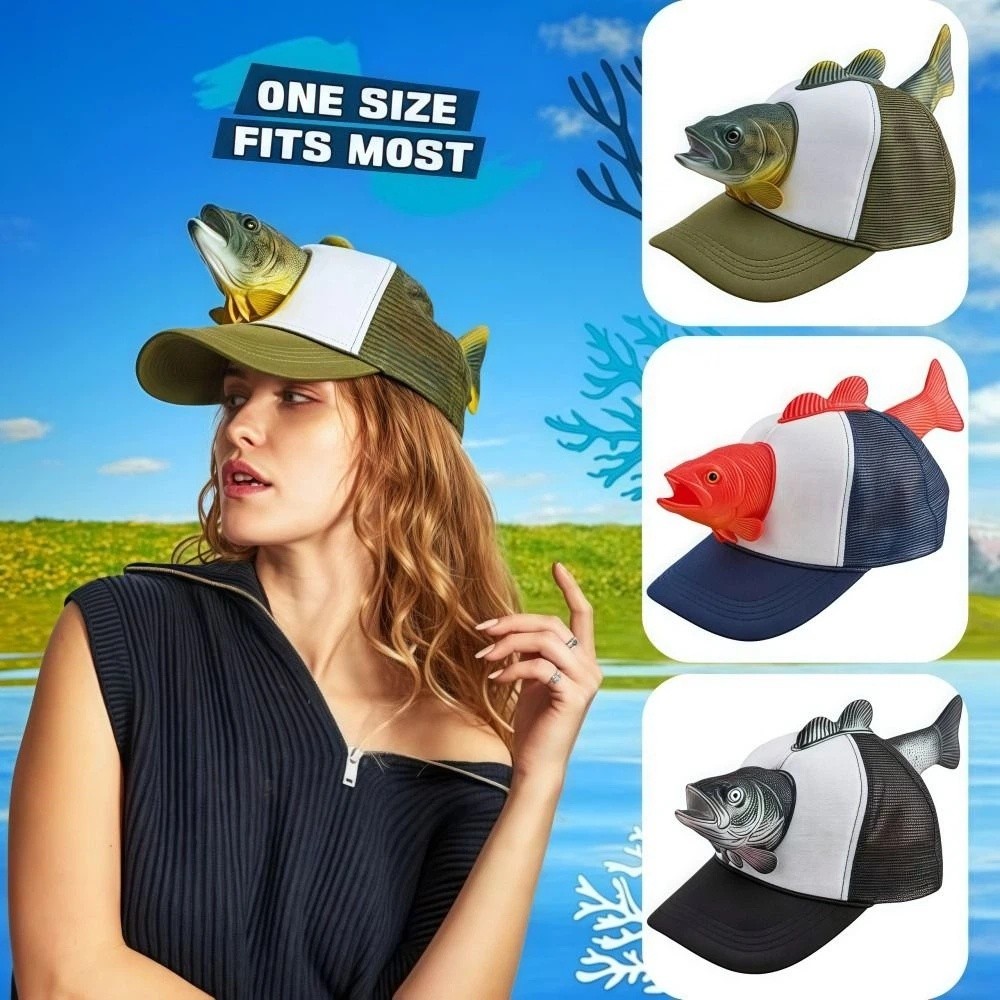 Funny 3D Fish Animal Trucker H - Trucker Cap Mesh บทวิจารณ์และราคา