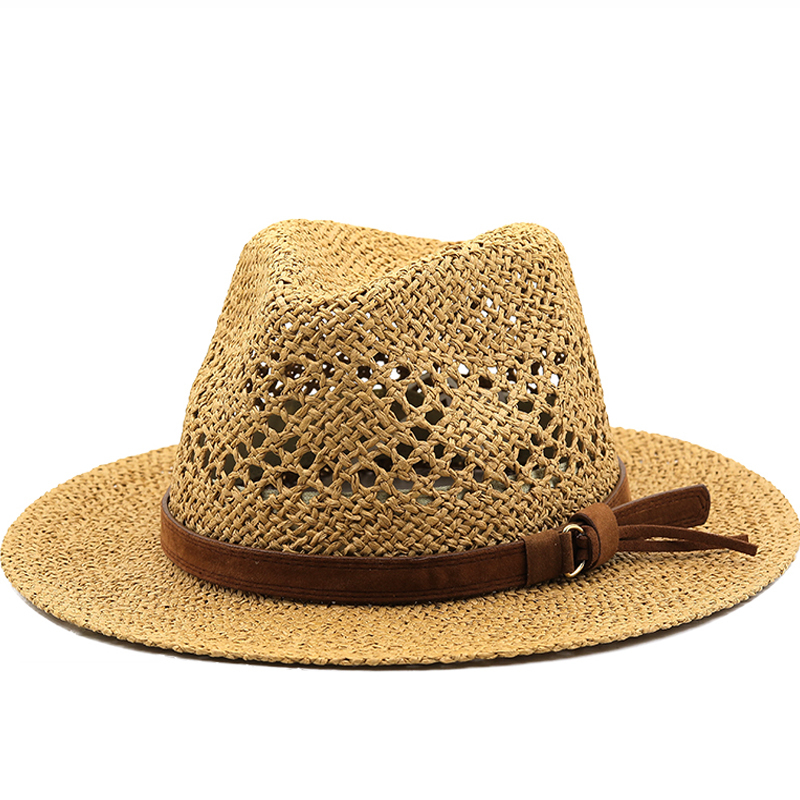 Hollow Men Raffia straw hat St - Cowboy Hat Straw บทวิจารณ์และราคา