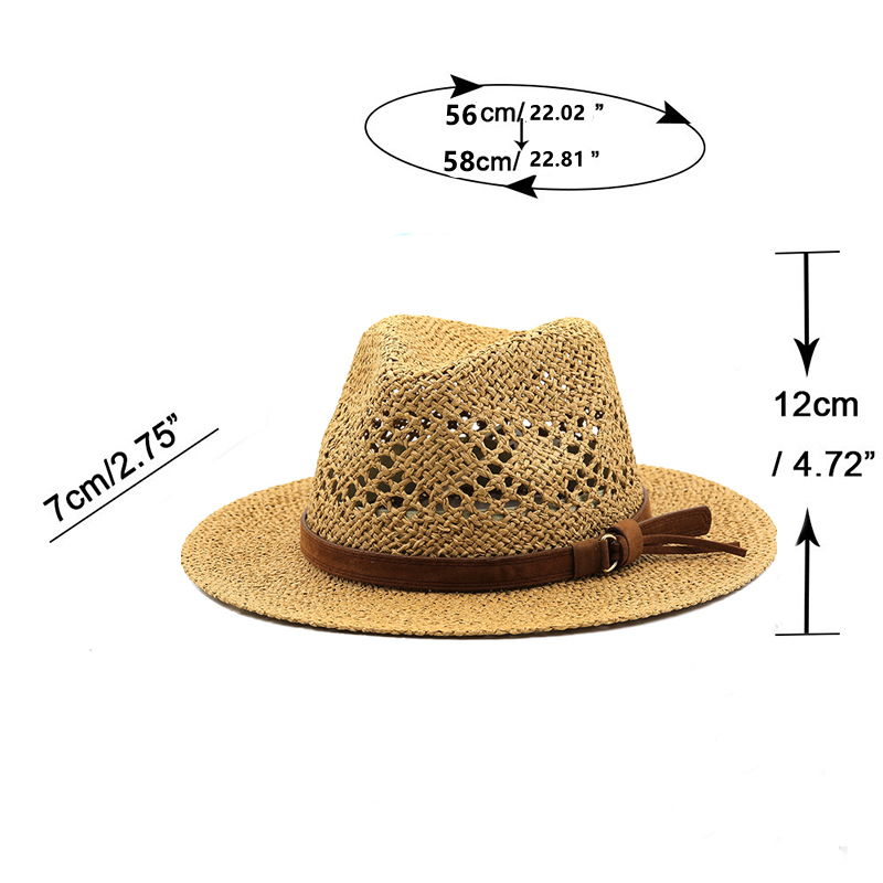Hollow Men Raffia straw hat St - Cowboy Hat Straw บทวิจารณ์และราคา