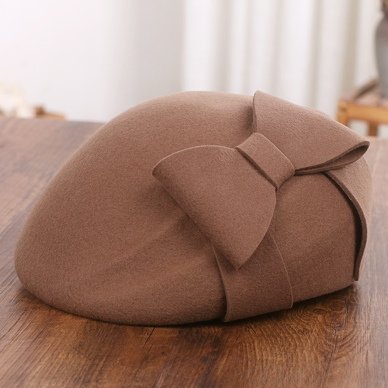 French Elegant Mesh-Bow Wool B - Beret French Wool บทวิจารณ์และราคา