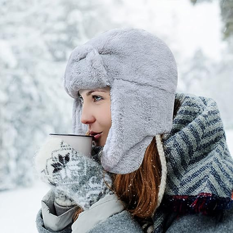 New Winter Warm Thick Plush Bo - Trapper Hat Ear Flap บทวิจารณ์และราคา