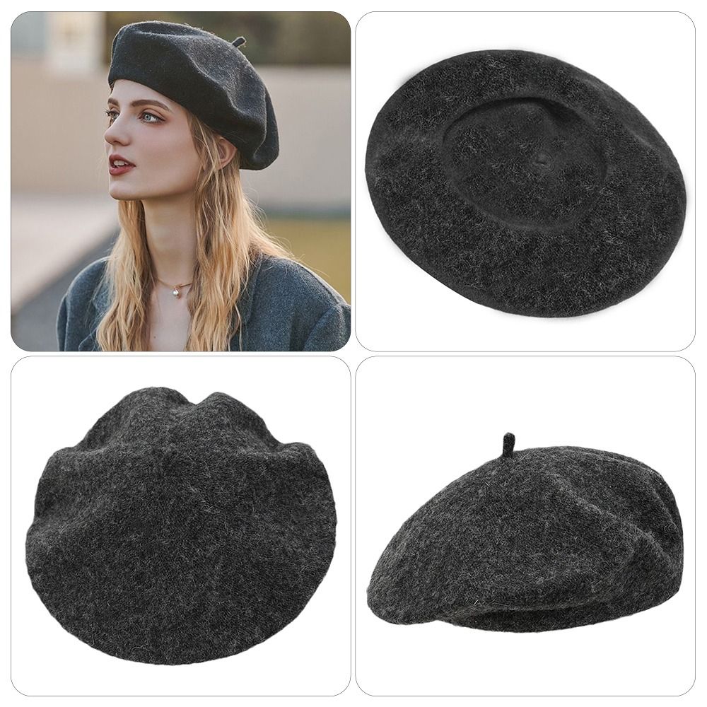Berets Hat Autumn Winter Warm  - Beret French Wool บทวิจารณ์และราคา