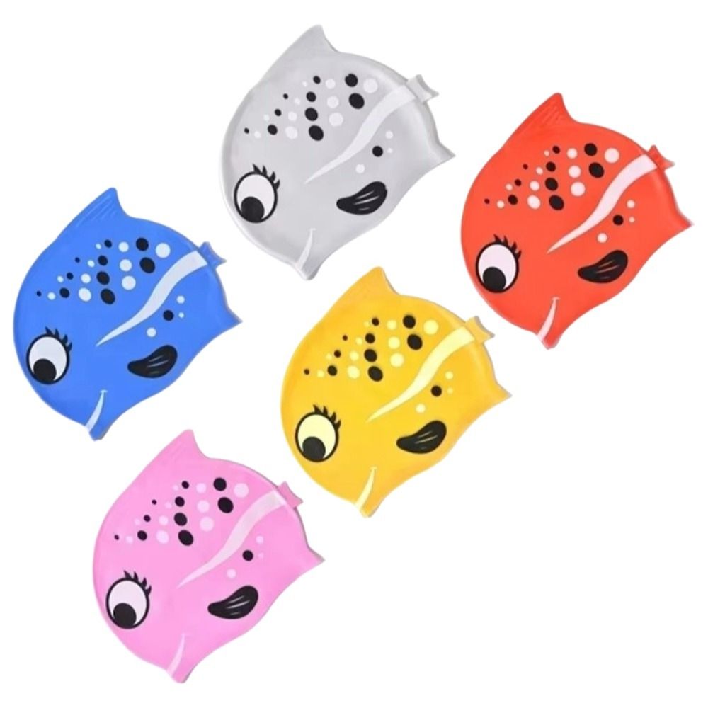 Cute Elastic Children's Swimmi - Swim Hat Silicone บทวิจารณ์และราคา