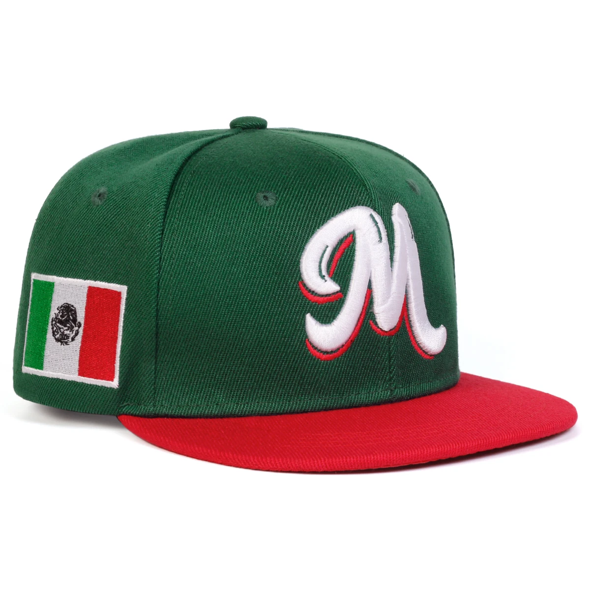 M Letter Embroidered Snapback  - Snapback Hat Flat บทวิจารณ์และราคา