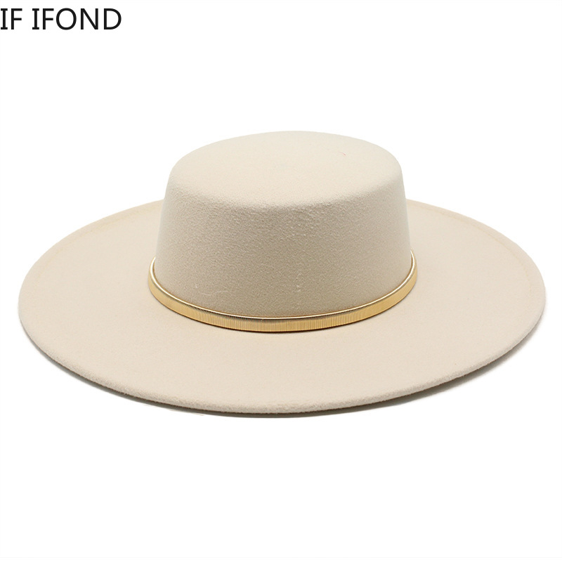 Black Big Wide Brim Church Der - Fedora Hat Wool บทวิจารณ์และราคา