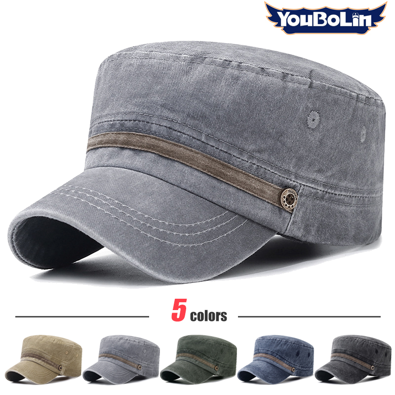 Washed hat, old cotton flat ha - Dad Hat Cotton บทวิจารณ์และราคา