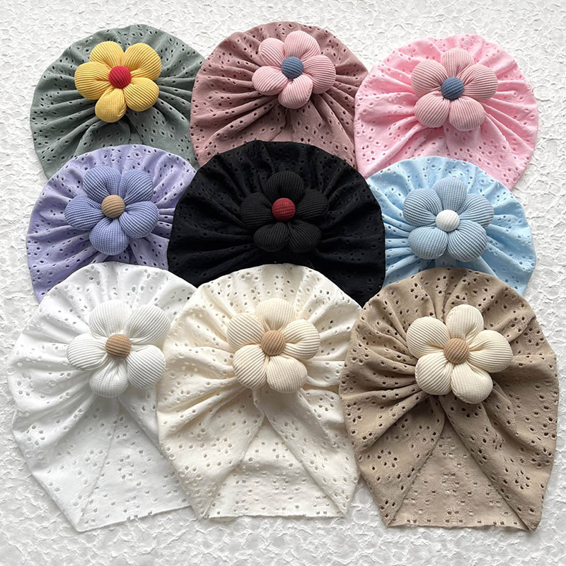 3D Flower Baby Turban Cap Summ - Dad Hat Cotton บทวิจารณ์และราคา