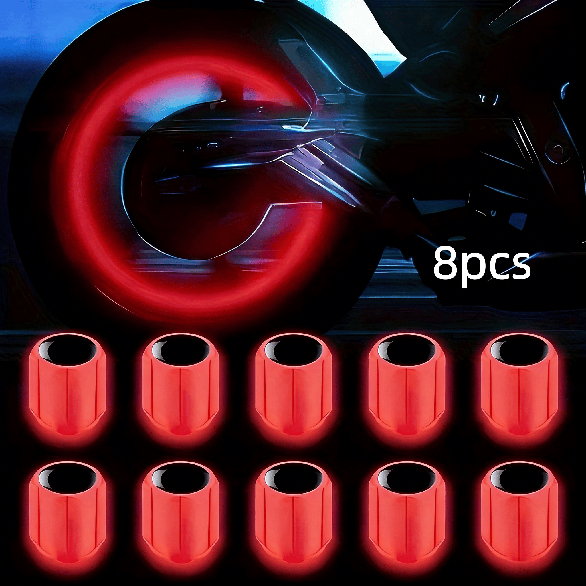 8Pcs Illuminated Tire Valve Ca - Snapback Hat Flat บทวิจารณ์และราคา
