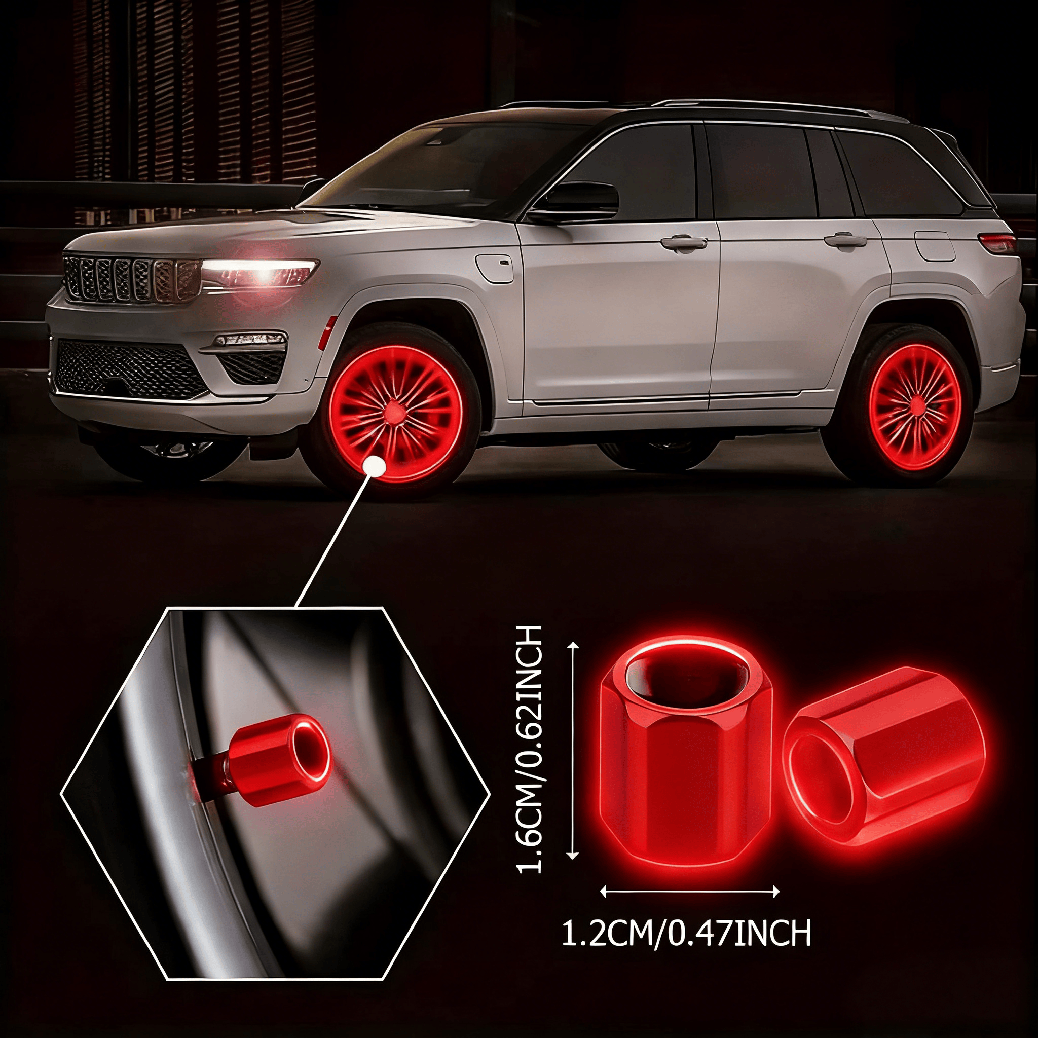 8Pcs Illuminated Tire Valve Ca - Snapback Hat Flat บทวิจารณ์และราคา