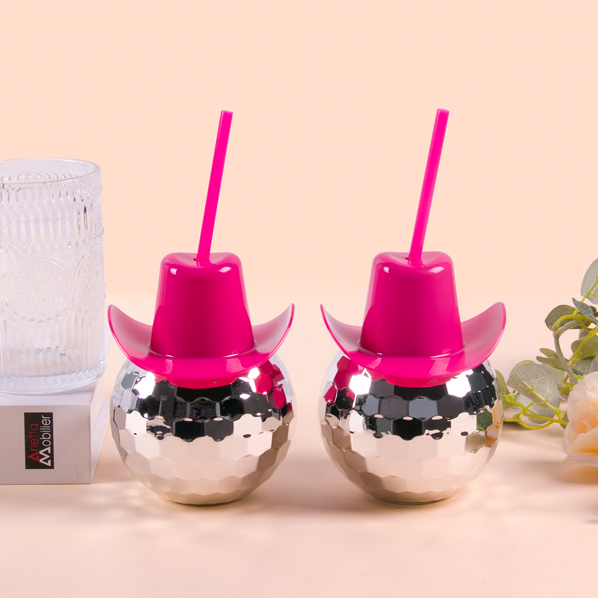 Disco Ball Cups Cowboy hat Dis - Cowboy Hat Straw บทวิจารณ์และราคา
