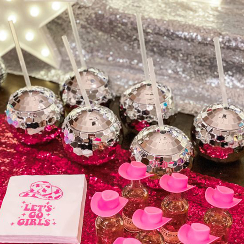Disco Ball Cups Cowboy hat Dis - Cowboy Hat Straw บทวิจารณ์และราคา