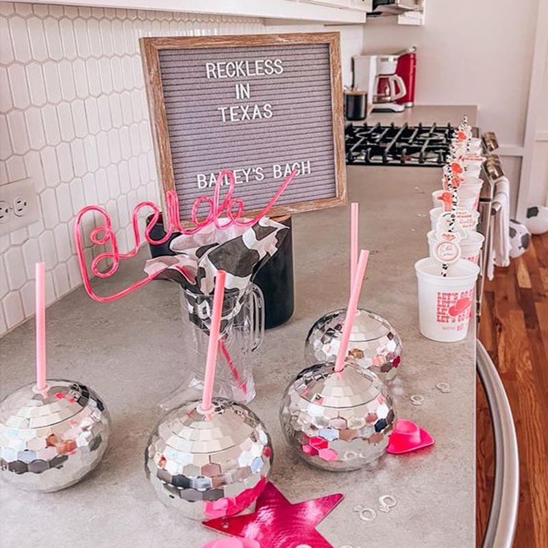 Disco Ball Cups Cowboy hat Dis - Cowboy Hat Straw บทวิจารณ์และราคา