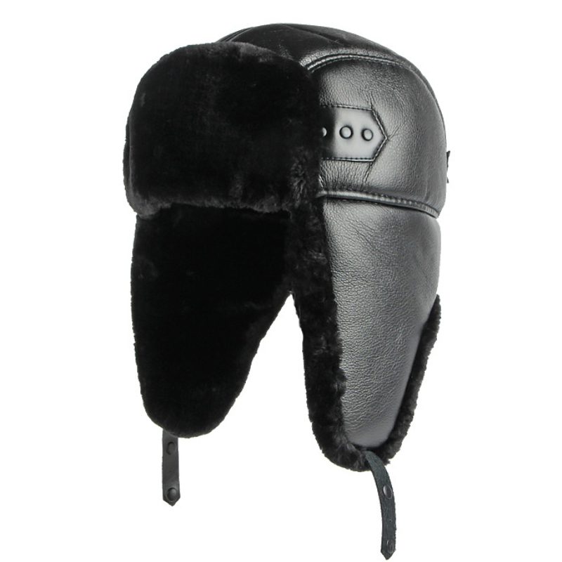 HT4002 New PU Leather Russian  - Winter Trapper Hat บทวิจารณ์และราคา