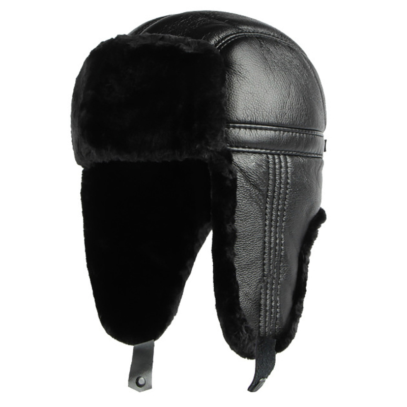 HT4002 New PU Leather Russian  - Winter Trapper Hat บทวิจารณ์และราคา