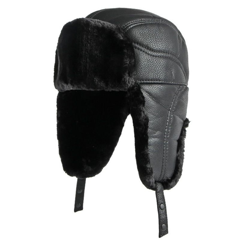 HT4002 New PU Leather Russian  - Winter Trapper Hat บทวิจารณ์และราคา