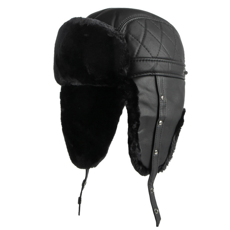 HT4002 New PU Leather Russian  - Winter Trapper Hat บทวิจารณ์และราคา