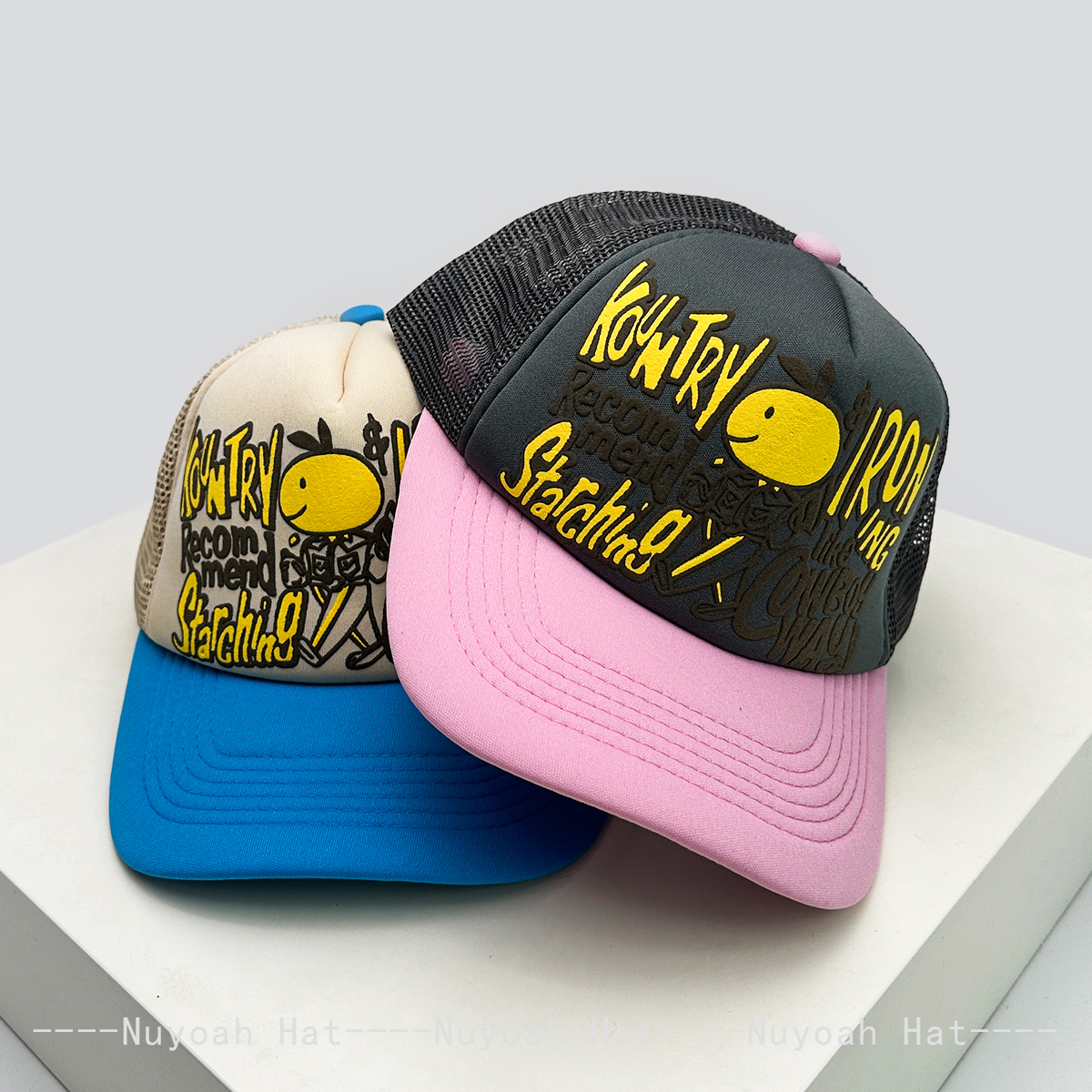New Unisex Color Block 3D Prin - Trucker Cap Mesh บทวิจารณ์และราคา