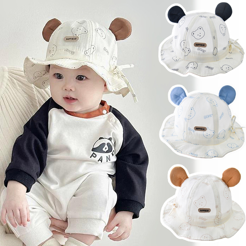 Cartoon Baby Fisherman Hat Cut - Bucket Hat Cotton บทวิจารณ์และราคา