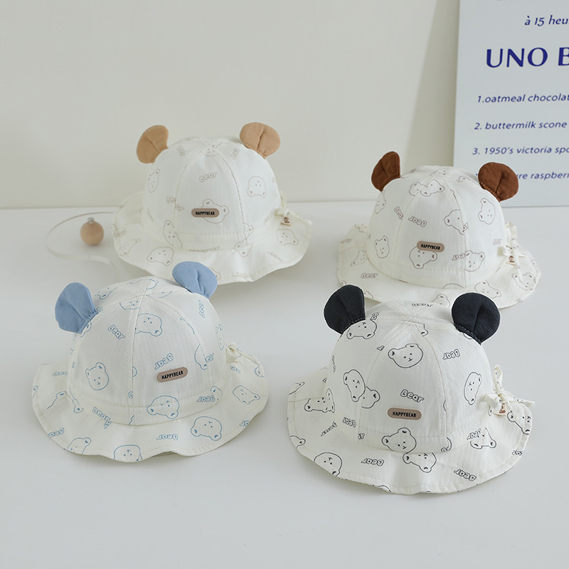 Cartoon Baby Fisherman Hat Cut - Bucket Hat Cotton บทวิจารณ์และราคา