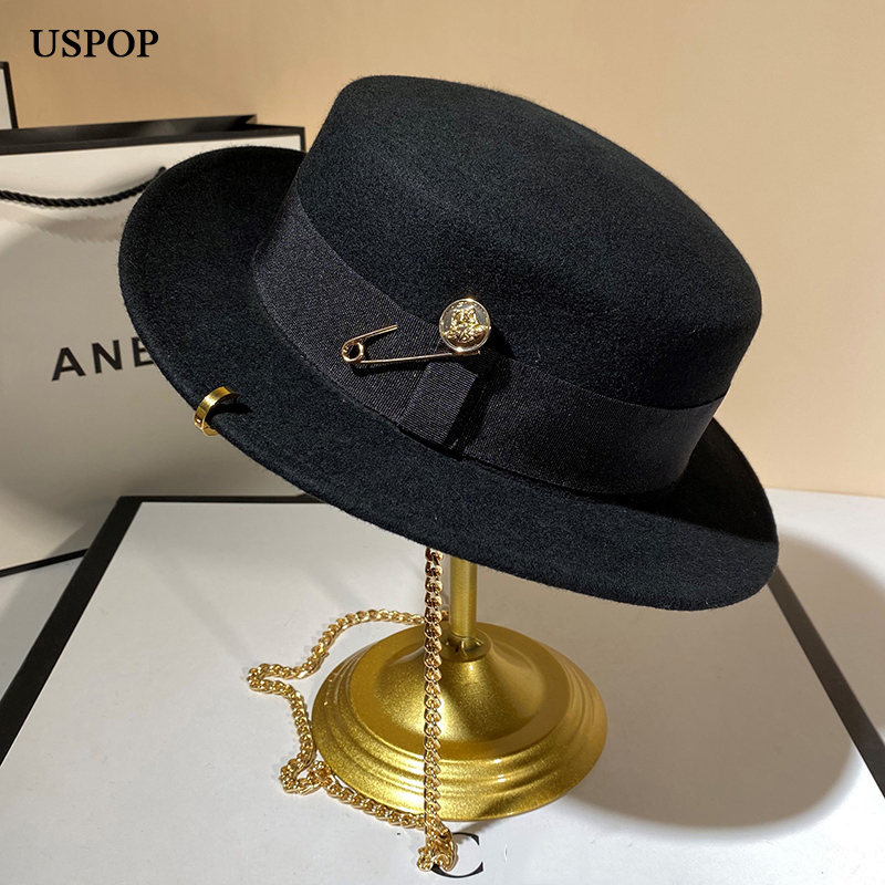 USPOP New Winter Hats Women Bl - Fedora Hat Wool บทวิจารณ์และราคา