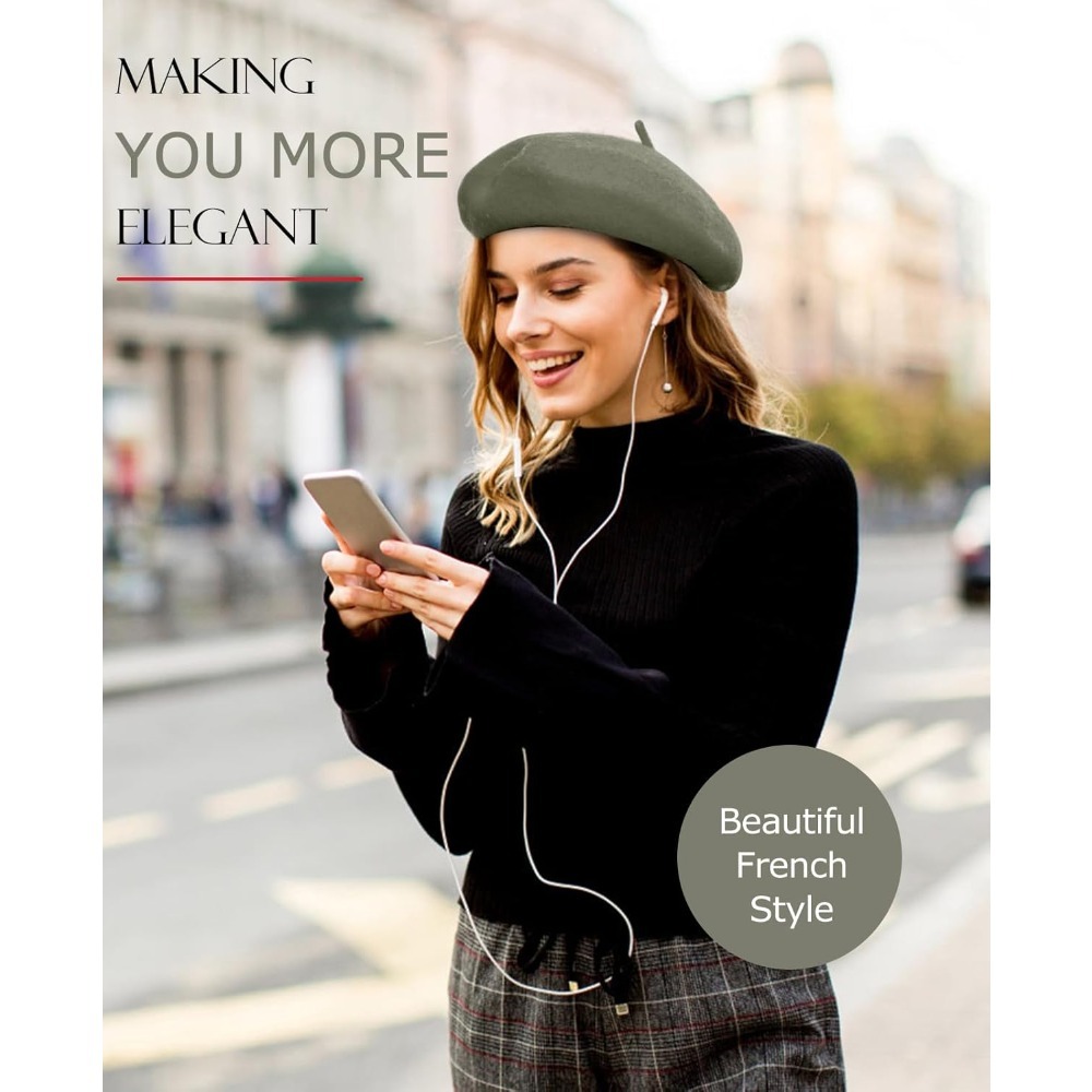 Wool Berets for Women - Classi - Beret French Wool บทวิจารณ์และราคา