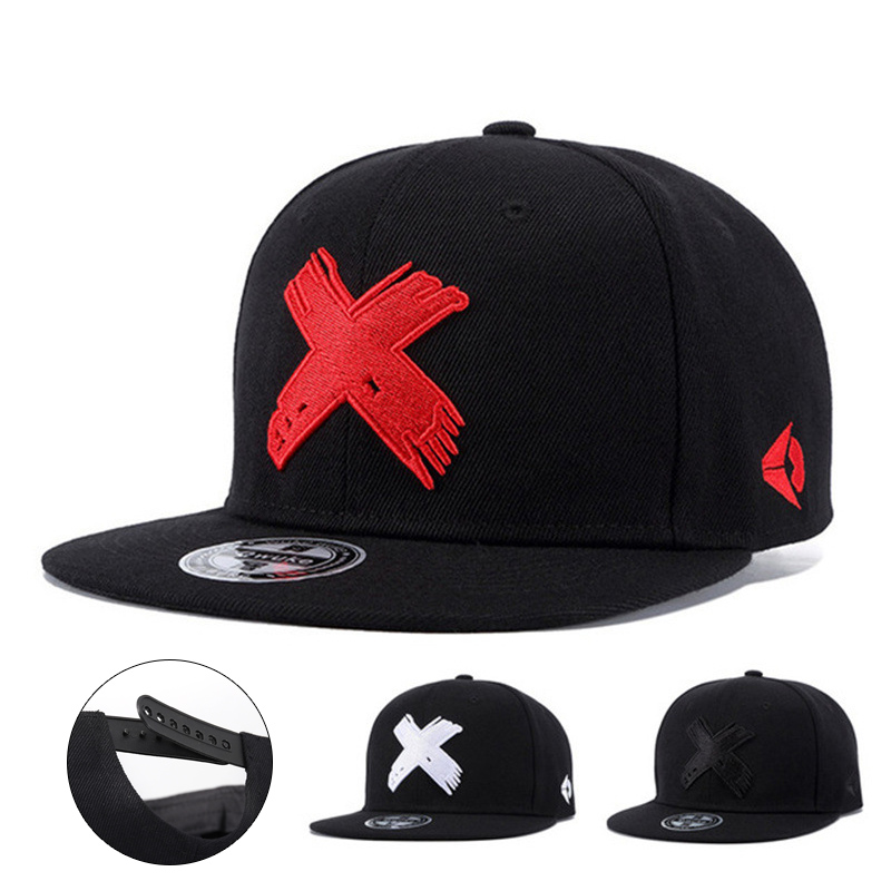Letter X 3D Embroidered Flat-B - Snapback Hat Flat บทวิจารณ์และราคา