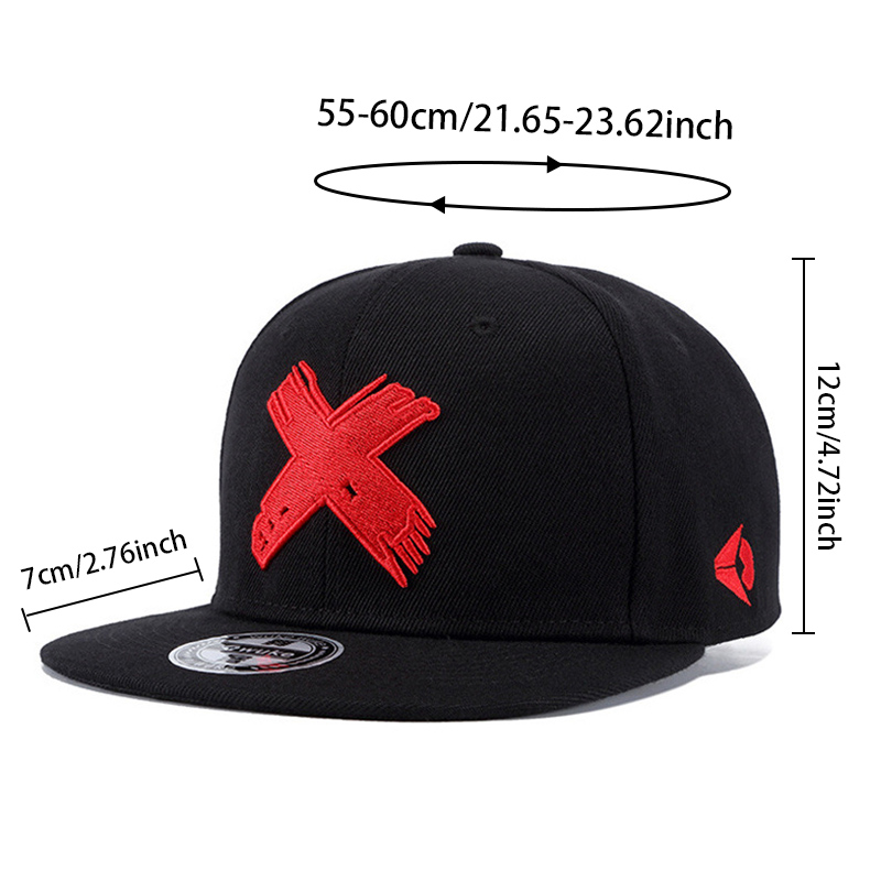 Letter X 3D Embroidered Flat-B - Snapback Hat Flat บทวิจารณ์และราคา