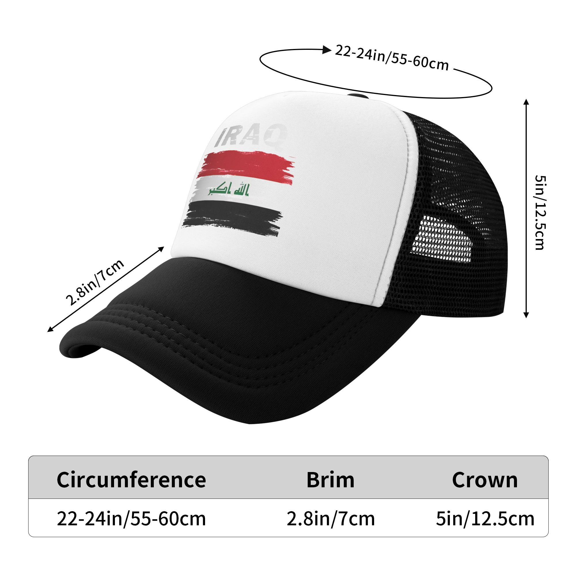 Mesh Sun Hats Iraq Flag Nation - Trucker Cap Mesh บทวิจารณ์และราคา