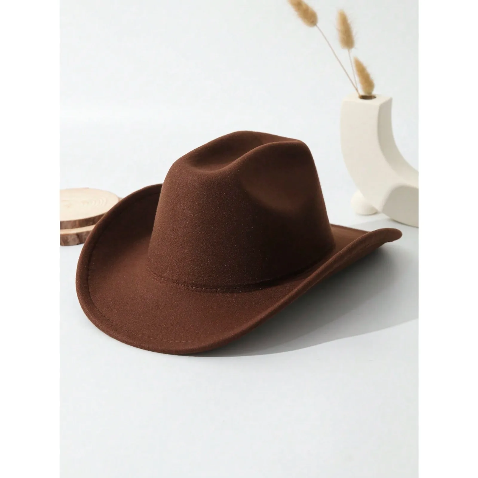 1 Piece Unisex Solid Cowgirl/C - Cowboy Hat Straw บทวิจารณ์และราคา