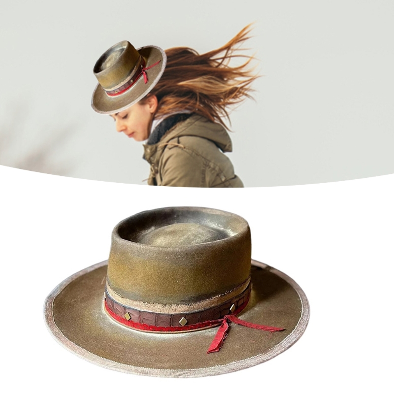 Brown Fashion Western Hats Tra - Fedora Hat Wool บทวิจารณ์และราคา
