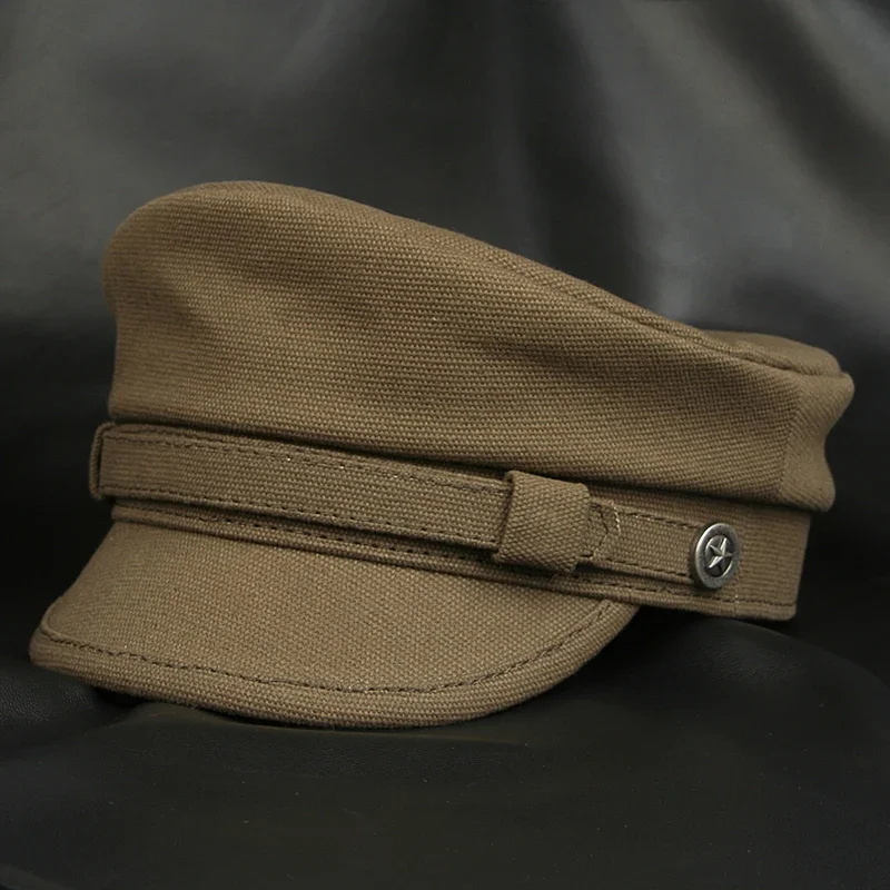 Women Navy Sailor Cap Fashion  - Snapback Hat Flat บทวิจารณ์และราคา