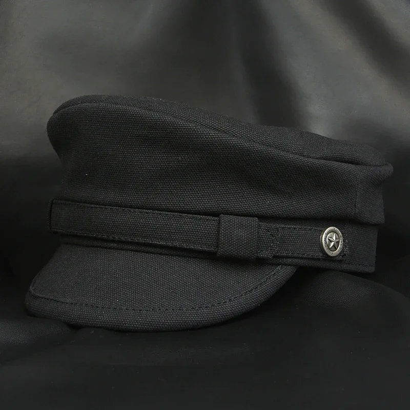 Women Navy Sailor Cap Fashion  - Snapback Hat Flat บทวิจารณ์และราคา
