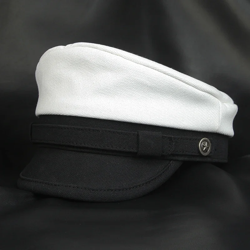 Women Navy Sailor Cap Fashion  - Snapback Hat Flat บทวิจารณ์และราคา