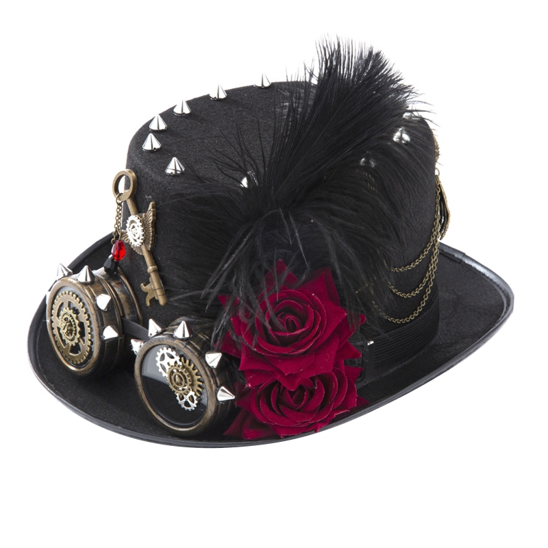 Y166 Vintage Steampunk Hat Top - Fedora Hat Wool บทวิจารณ์และราคา
