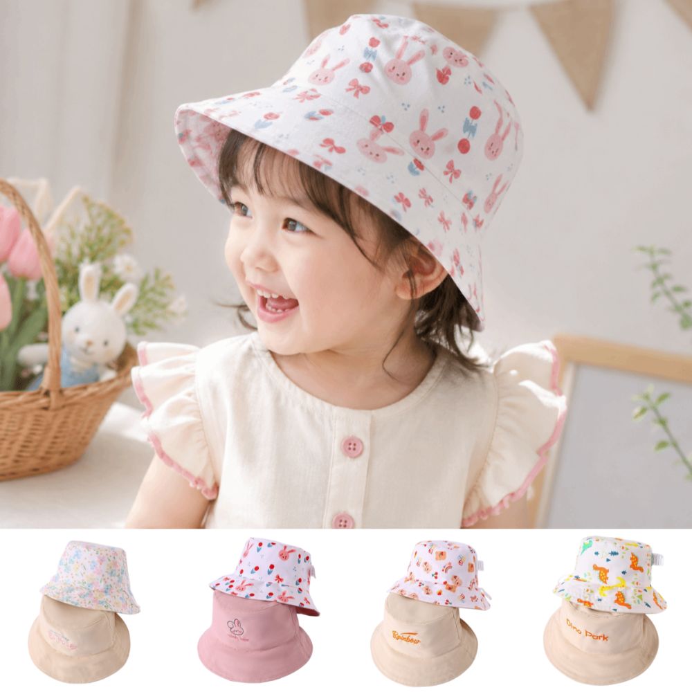 New Double Sided Kid Bucket Ha - Bucket Hat Cotton บทวิจารณ์และราคา