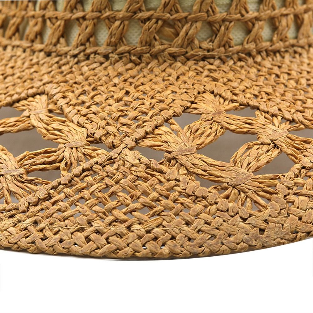 Vintage Wide Brim Hollow Straw - Cowboy Hat Straw บทวิจารณ์และราคา