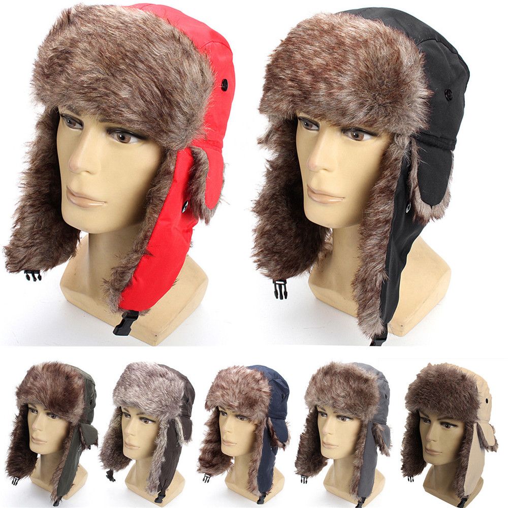 Warm Winter Fur Earflap Ski Ha - Winter Trapper Hat บทวิจารณ์และราคา