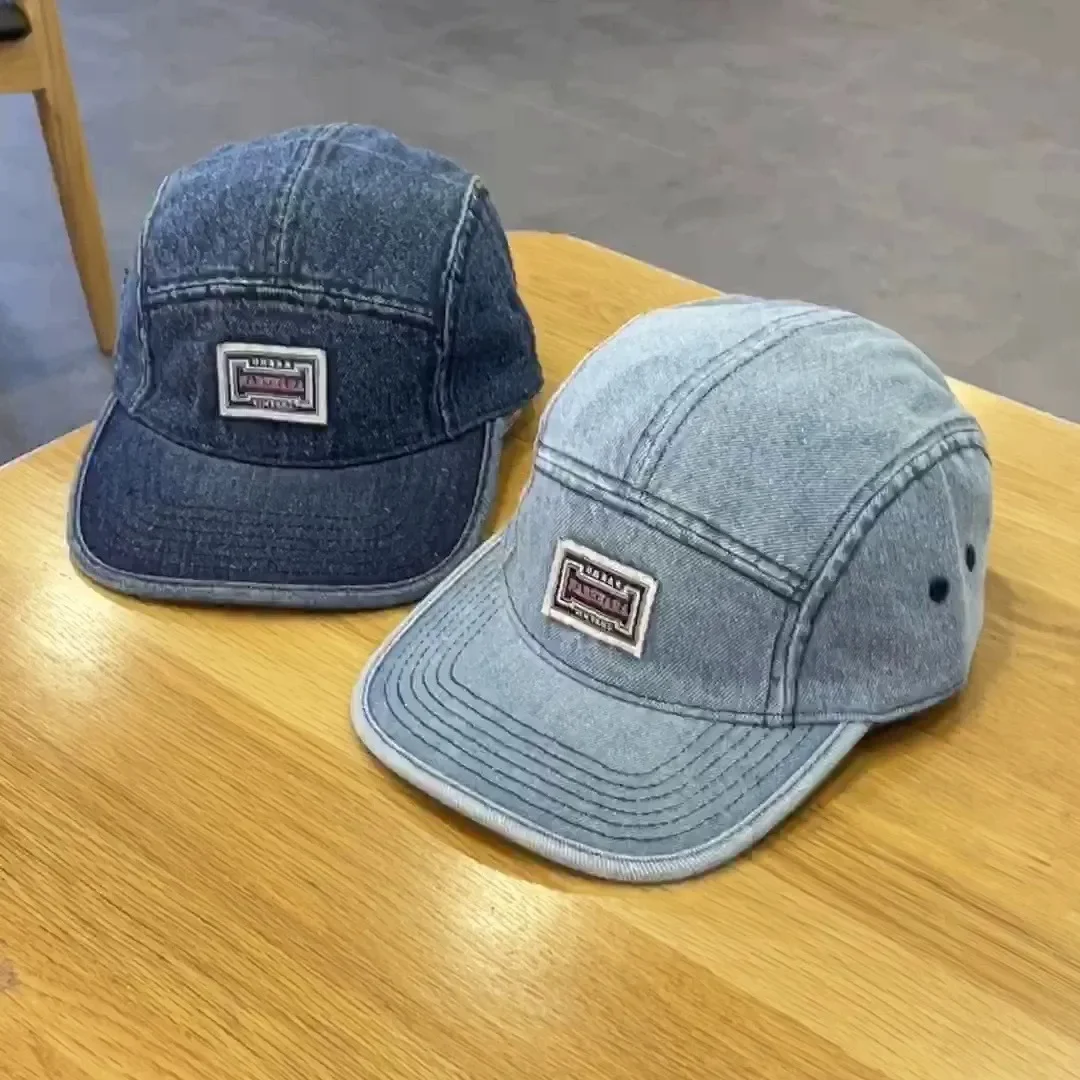 Vintage Flat Brim Denim Baseba - Corduroy Cap 5 Panel บทวิจารณ์และราคา