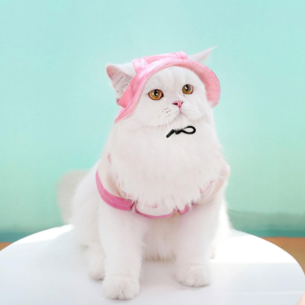 Cute Pet Sun Hat Cat Sun Hats  - Bucket Hat Cotton บทวิจารณ์และราคา