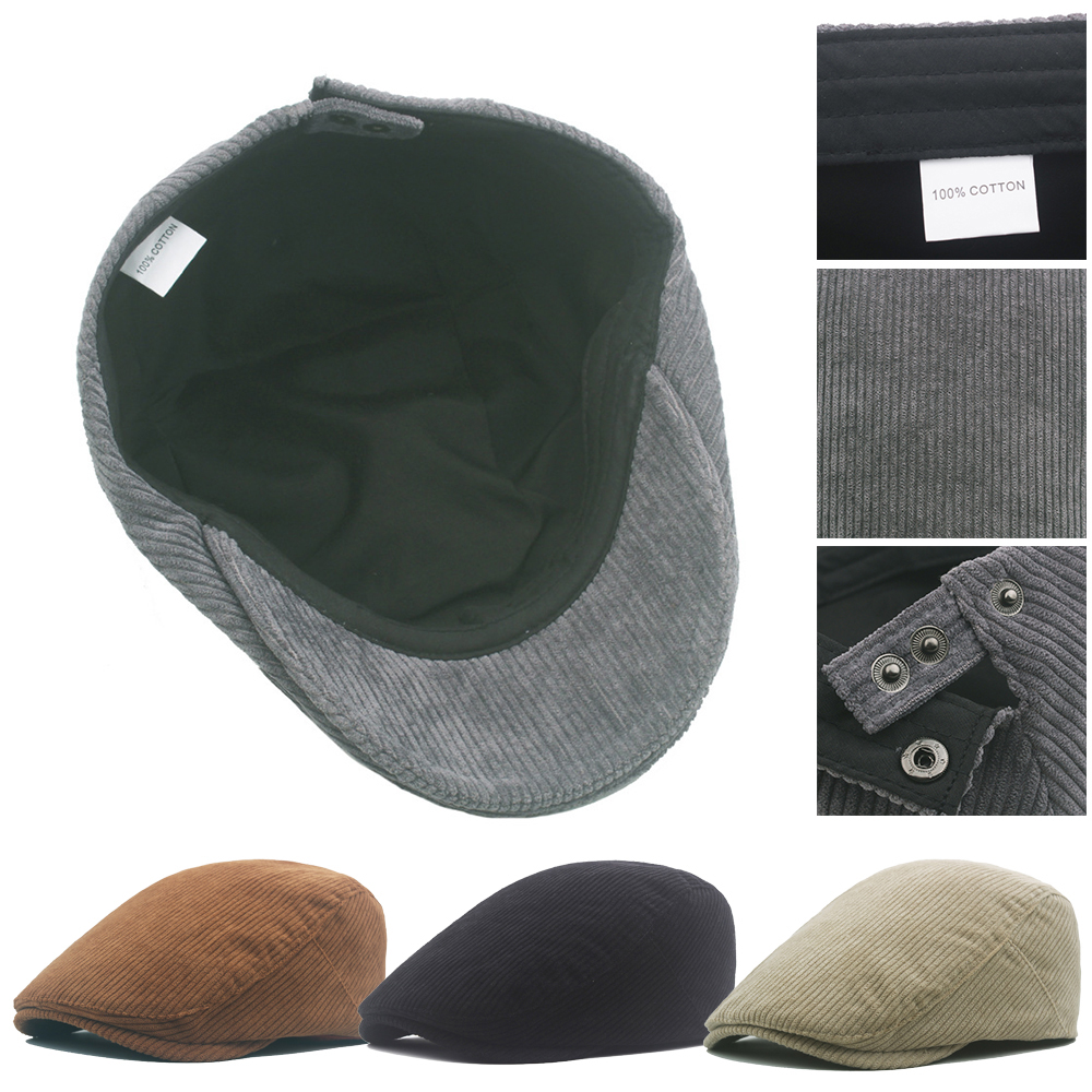 New Beret Corduroy Ivy Cap Hat - Newsboy Cap Ivy บทวิจารณ์และราคา