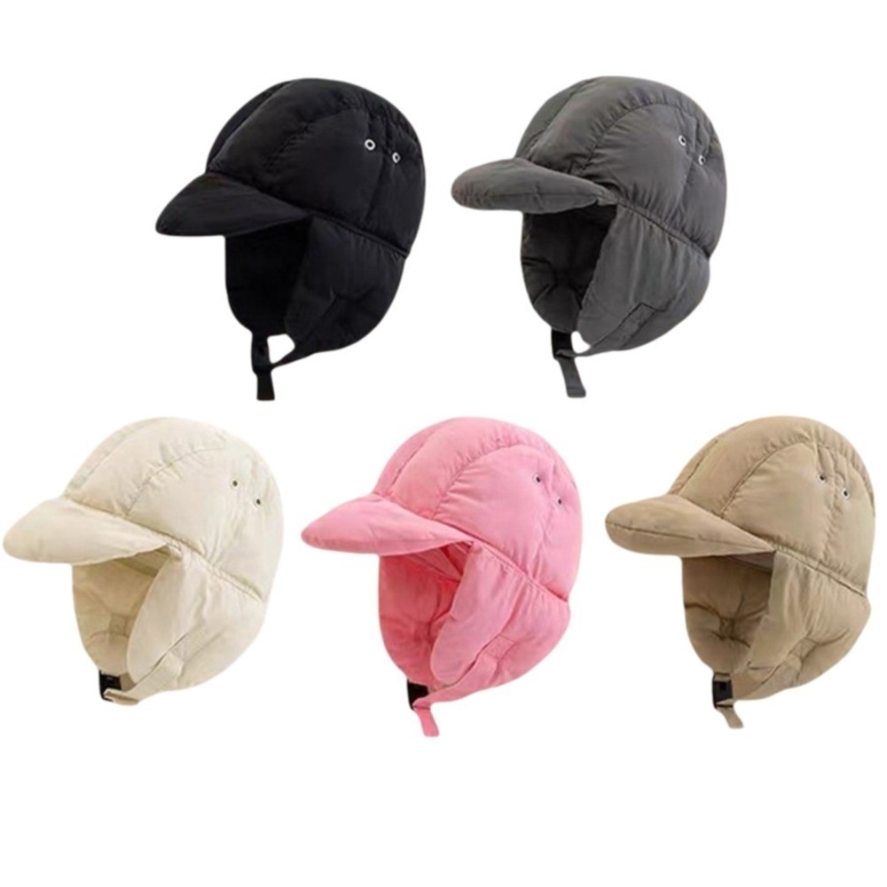 Solid Color Padded Bomber Hats - Trapper Hat Ear Flap บทวิจารณ์และราคา