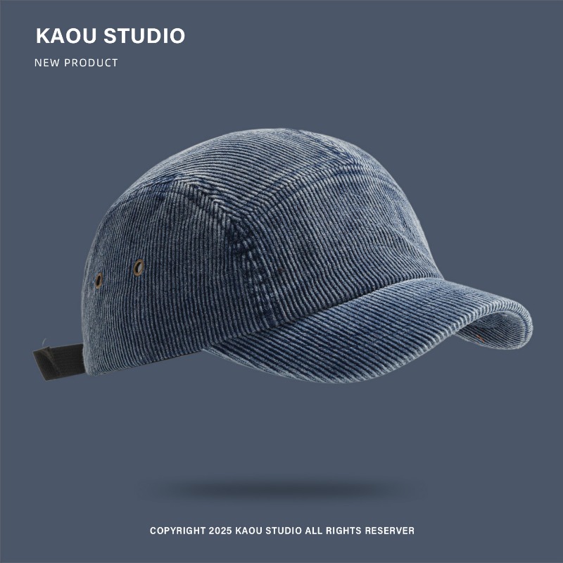 Japanese Retro Solid Color Cor - Corduroy Cap 5 Panel บทวิจารณ์และราคา